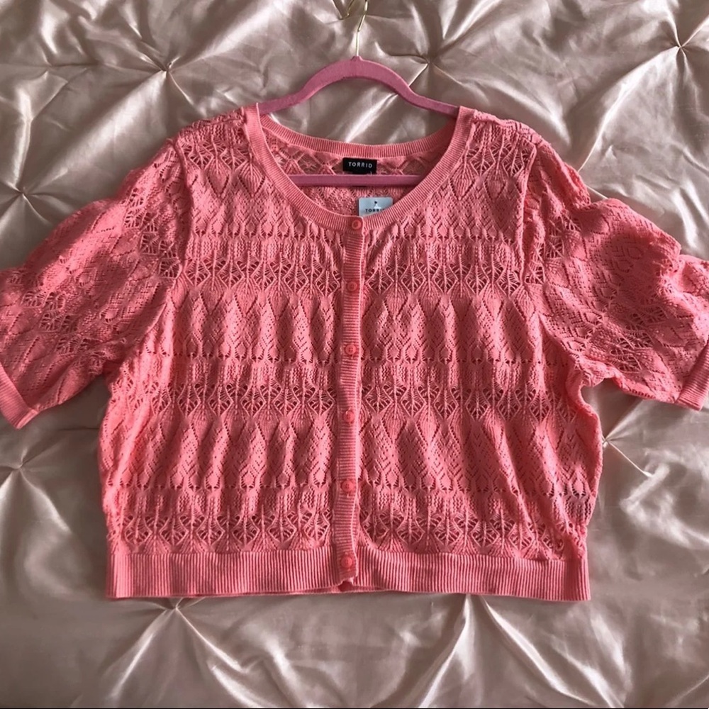 Torrid *Salmon* Pointelle Shrug